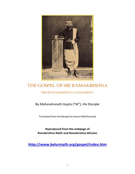 the gospel of ramakrishna|gospel of ramakrishna kathamrita.